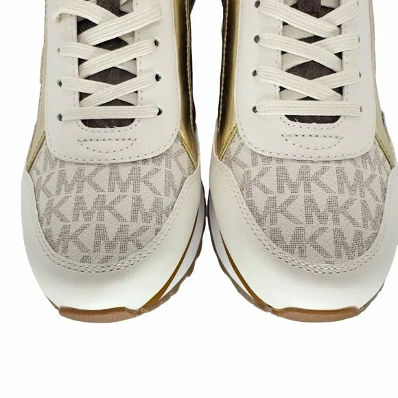 ✨Michael Kors Maddy Trainer Sneaker Vanilla Brown Gold Sz 7.5 Women Shoes Casual - Picture 10 of 10